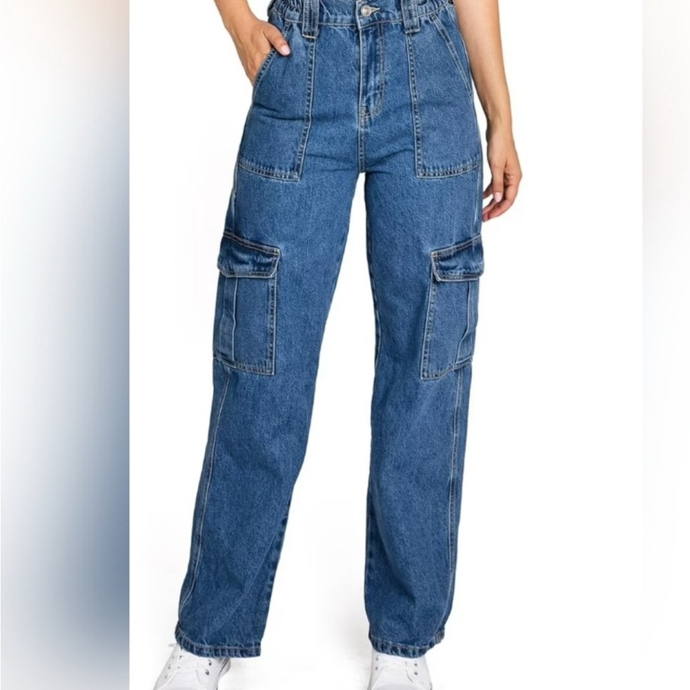 **send us an offer**
Wax Jean Collection Women's Blue Cargo Jeans
